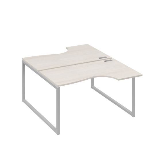 Рабочая станция каркас QUATTRO (2х140) столы Классика дуб / металлокаркас серый