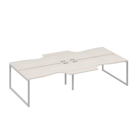 Рабочая станция QUATTRO (4х160) столы Классика дуб / металлокаркас серый