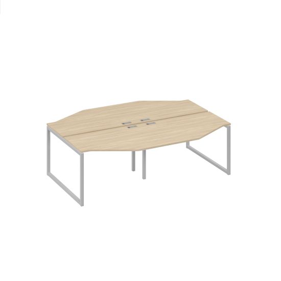 Cтанция QUATTRO столы Техно 4х120 эргономичные дуб скандинавский / металлокаркас серый