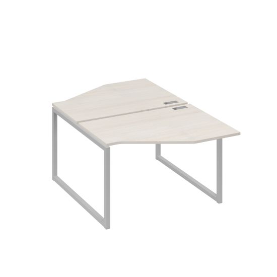 Станция каркас QUATTRO столы (2х120) эргономичные Техно дуб / металлокаркас серый
