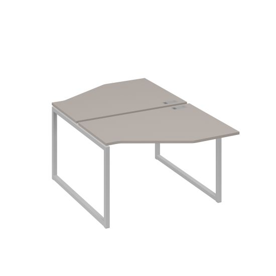 Станция каркас QUATTRO столы (2х120) эргономичные Техно мокко премиум / металлокаркас серый