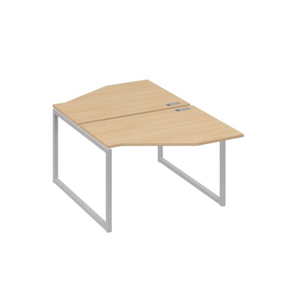 Станция каркас QUATTRO столы (2х120) эргономичные Техно натуральный дуб / металлокаркас серый
