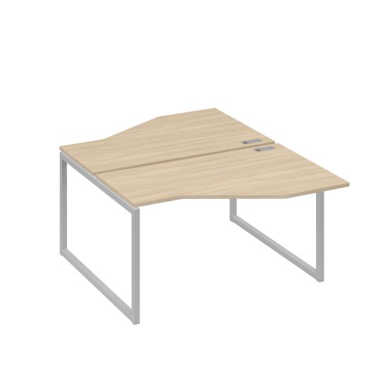 Рабочая станция со столами (2х140) Техно на каркасе QUATTRO дуб скандинавский / металлокаркас серый