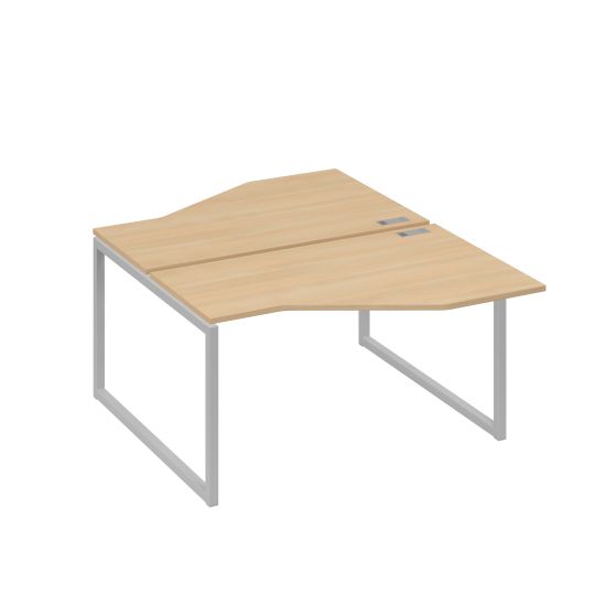 Рабочая станция со столами (2х140) Техно на каркасе QUATTRO натуральный дуб / металлокаркас серый