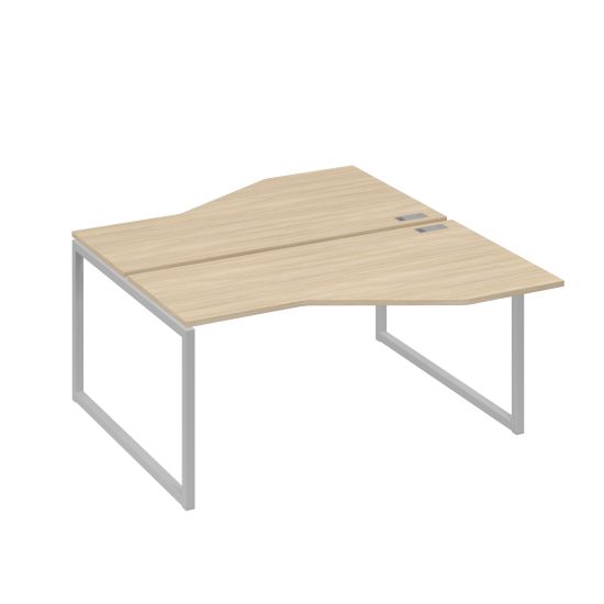Рабочая станция со столами Техно (2х160) каркас QUATTRO дуб скандинавский / металлокаркас серый