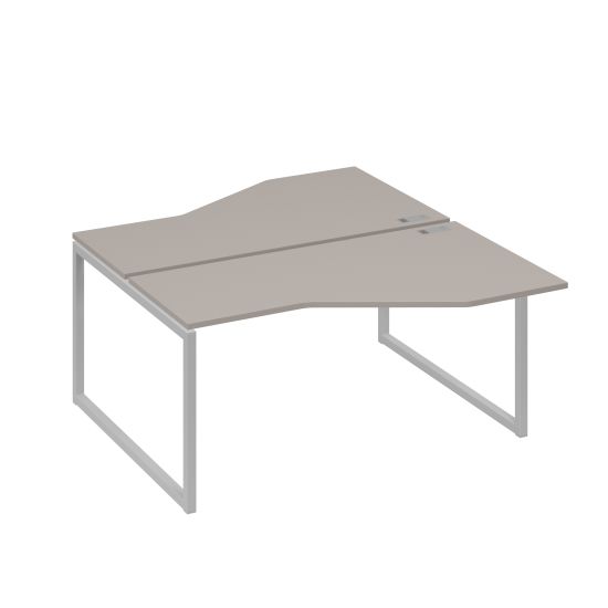 Рабочая станция со столами Техно (2х160) каркас QUATTRO мокко премиум / металлокаркас серый