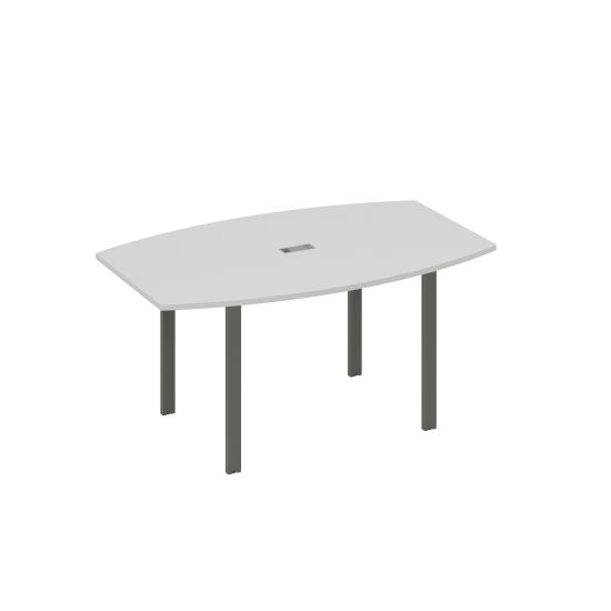 Стол 160 фигурный на металлокаркасе UNO для переговоров серый / металлокаркас антрацит