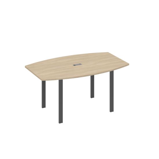 Стол 160 фигурный на металлокаркасе UNO для переговоров дуб скандинавский / металлокаркас антрацит