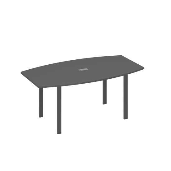 Стол фигурный 180 с металлокаркасом UNO антрацит премиум / металлокаркас антрацит