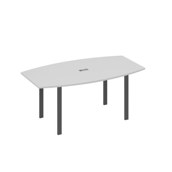Стол фигурный 180 с металлокаркасом UNO серый / металлокаркас антрацит