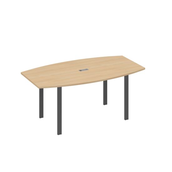 Стол фигурный 180 с металлокаркасом UNO натуральный дуб / металлокаркас антрацит