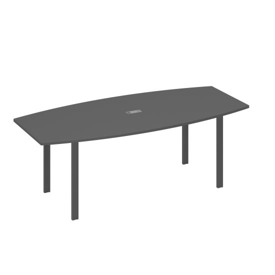 Стол 220 для переговоров фигурный на металлокаркасе UNO антрацит премиум / металлокаркас антрацит