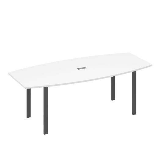 Стол 220 для переговоров фигурный на металлокаркасе UNO белый премиум / металлокаркас антрацит