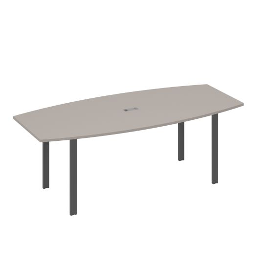 Стол 220 для переговоров фигурный на металлокаркасе UNO мокко премиум / металлокаркас антрацит