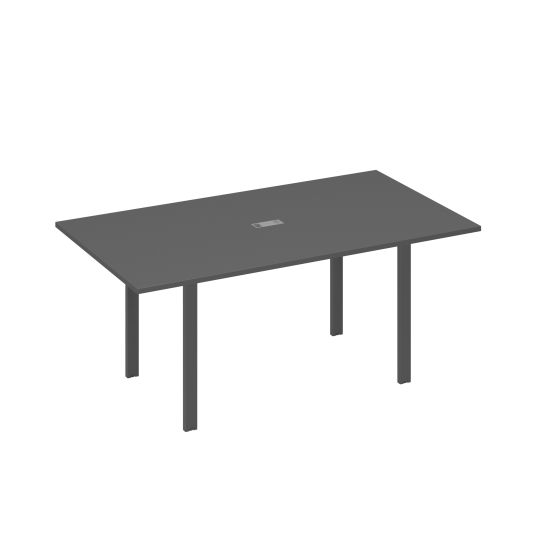 Стол 180 на металлокаркасе UNO для переговоров антрацит премиум / металлокаркас антрацит
