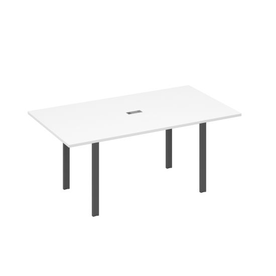 Стол 180 на металлокаркасе UNO для переговоров белый премиум / металлокаркас антрацит