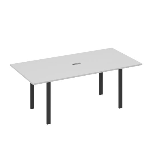 Стол 200 на металлокаркасе UNO в переговорную серый / металлокаркас антрацит