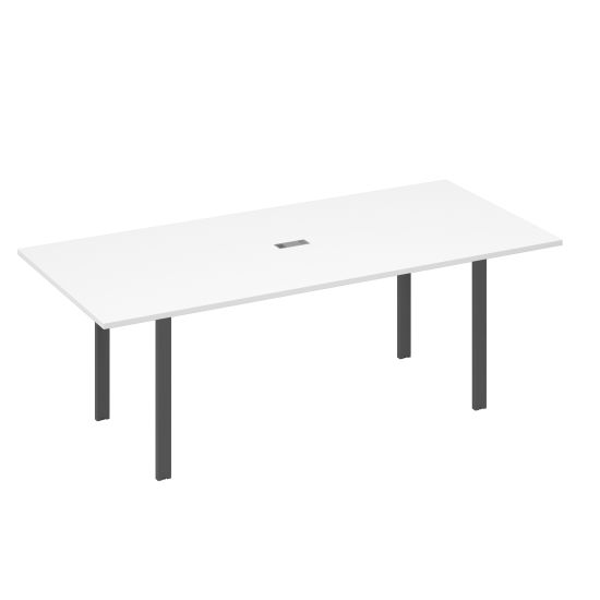 Стол 220 для переговорной каркасе UNO белый премиум / металлокаркас антрацит