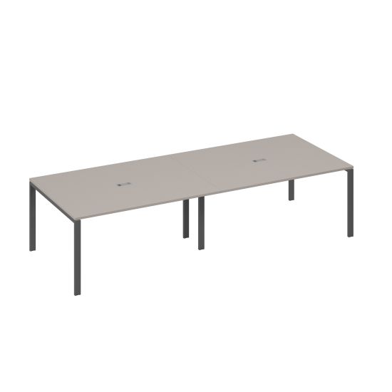 Стол для переговоров 320x124 на металлокаркасе UNO мокко премиум / металлокаркас антрацит