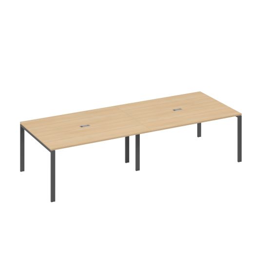 Стол для переговоров 320x124 на металлокаркасе UNO натуральный дуб / металлокаркас антрацит