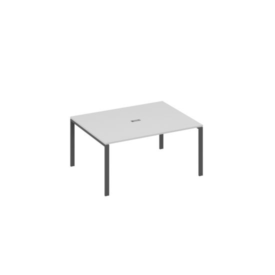 Стол 160 на опорах UNO для переговоров серый / металлокаркас антрацит