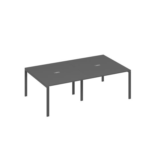 Стол 240x144 в переговорную металлокаркас UNO антрацит премиум / металлокаркас антрацит