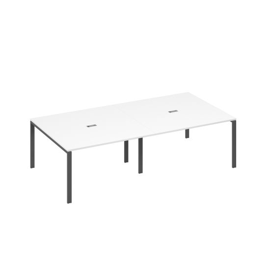 Стол переговорный 280x144 на каркасе UNO белый премиум / металлокаркас антрацит