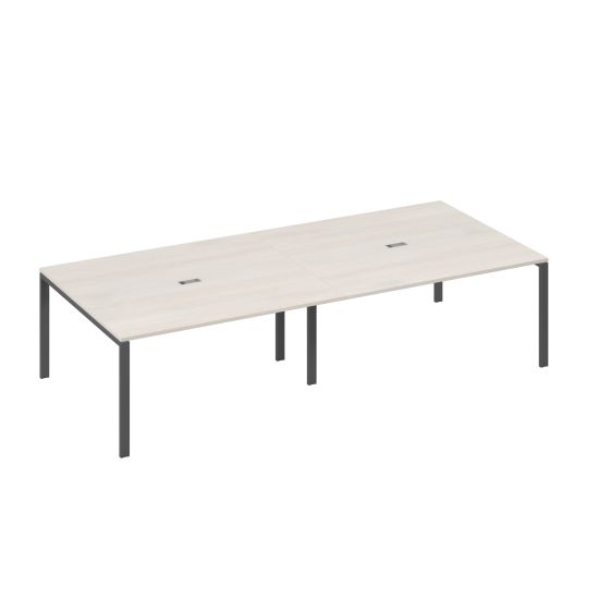 Стол 320x144 опоры UNO в переговорную дуб / металлокаркас антрацит