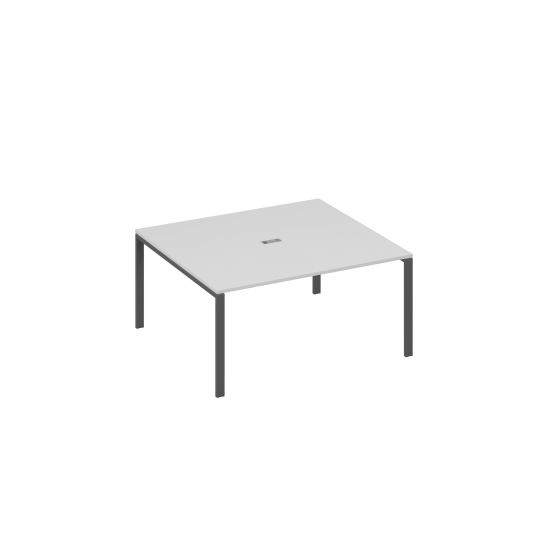 Стол 160 на каркасе UNO для переговоров серый / металлокаркас антрацит