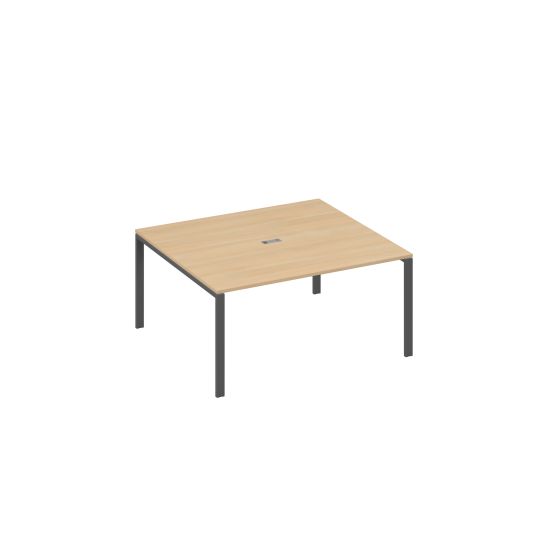 Стол 160 на каркасе UNO для переговоров натуральный дуб / металлокаркас антрацит