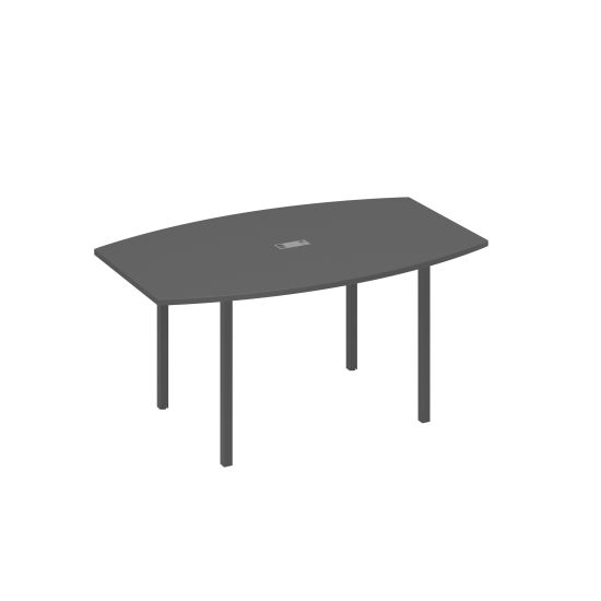 Стол 160 для переговоров на каркасе DUE антрацит премиум / металлокаркас антрацит