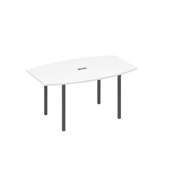 Стол 160 для переговоров на каркасе DUE белый премиум / металлокаркас антрацит
