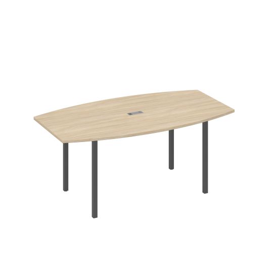 Стол для переговоров 180 опоры DUE дуб скандинавский / металлокаркас антрацит