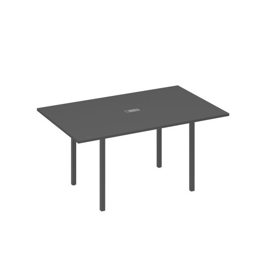 Стол для переговоров 160 прямой на каркасе DUE антрацит премиум / металлокаркас антрацит