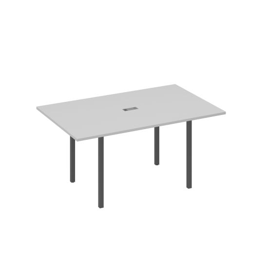 Стол для переговоров 160 прямой на каркасе DUE серый / металлокаркас антрацит