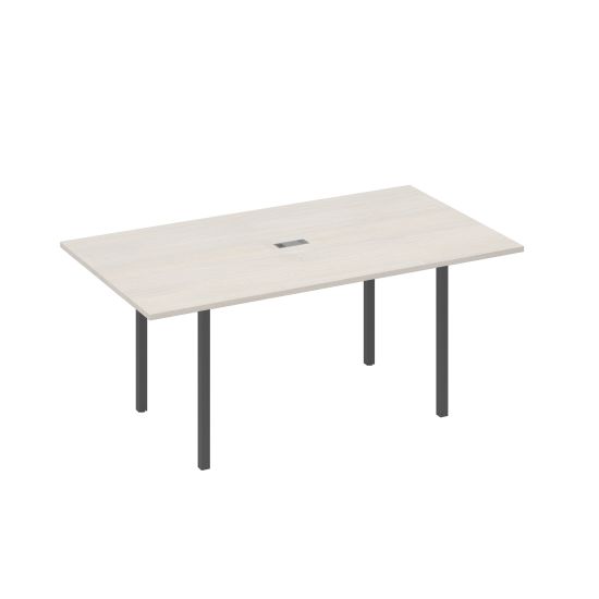 Стол 180 прямой для переговоров каркас DUE дуб / металлокаркас антрацит