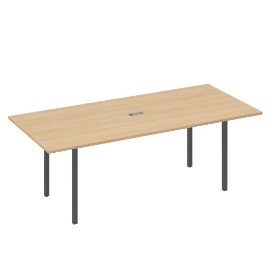 Стол переговорный 220 на металлокаркасе DUE натуральный дуб / металлокаркас антрацит