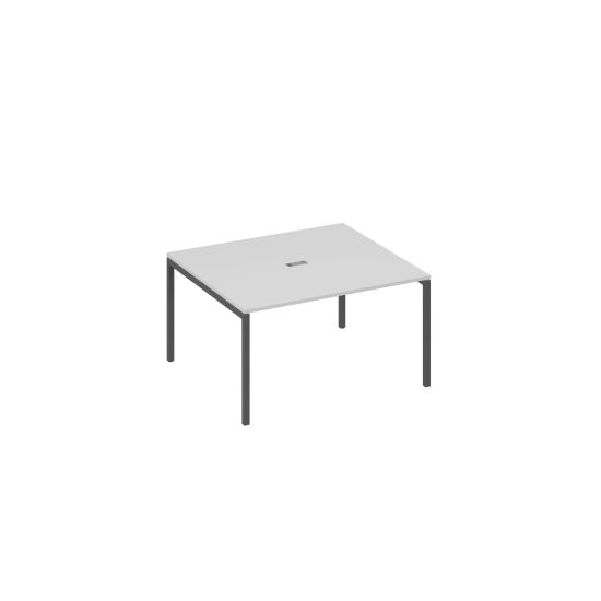 Стол переговорный 140 на металлокаркасе DUE серый / металлокаркас антрацит