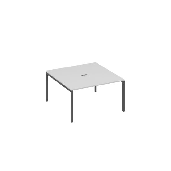 Стол 140 на металлокаркасе DUE для переговоров серый / металлокаркас антрацит