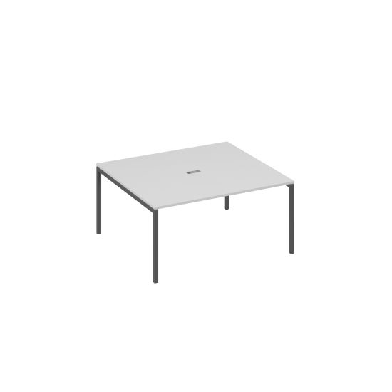 Стол 160 с опорами DUE для переговоров серый / металлокаркас антрацит