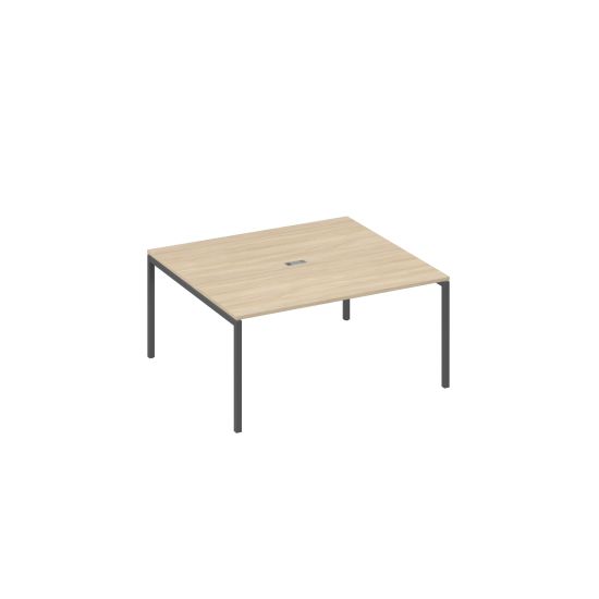 Стол 160 с опорами DUE для переговоров дуб скандинавский / металлокаркас антрацит