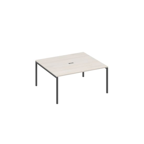 Стол 160 с опорами DUE для переговоров дуб / металлокаркас антрацит