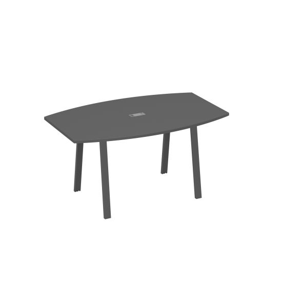 Стол 160 переговорный на ножках TRE антрацит премиум / металлокаркас антрацит