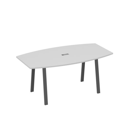 Стол 180 на опорах TRE для переговоров серый / металлокаркас антрацит