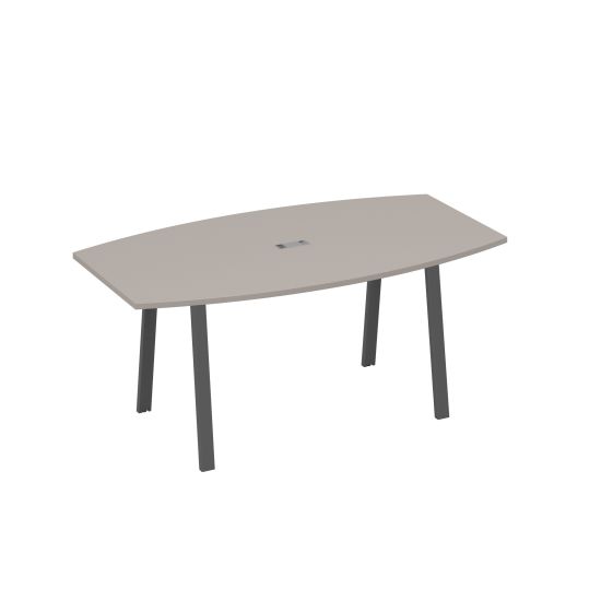 Стол 180 на опорах TRE для переговоров мокко премиум / металлокаркас антрацит