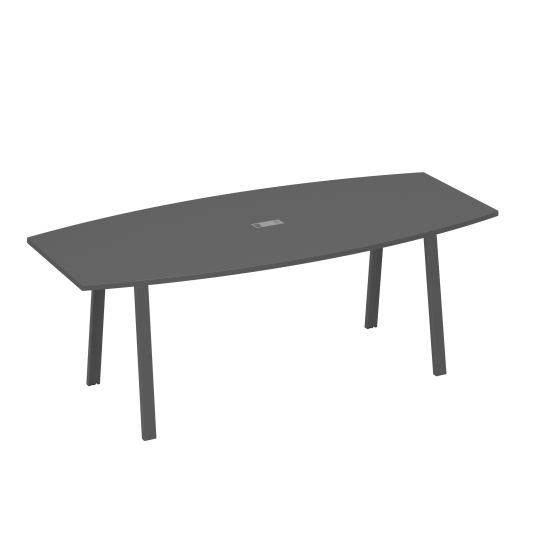 Стол для переговоров 220 на металлокаркасе TRE антрацит премиум / металлокаркас антрацит