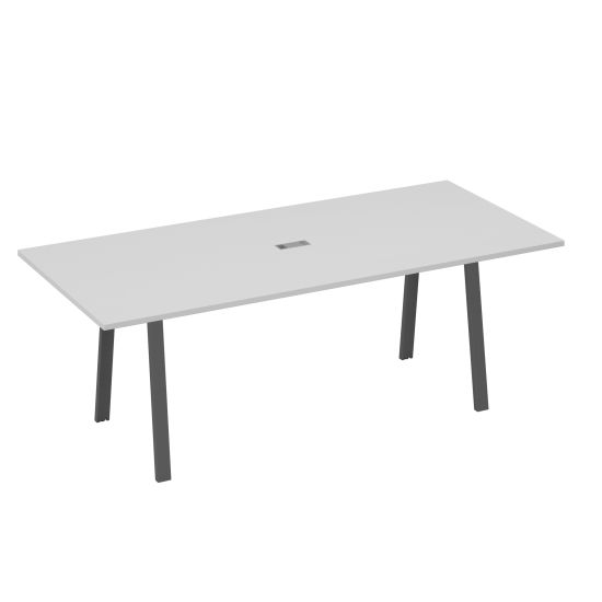 Стол 220 на каркасе TRE для переговоров серый / металлокаркас антрацит