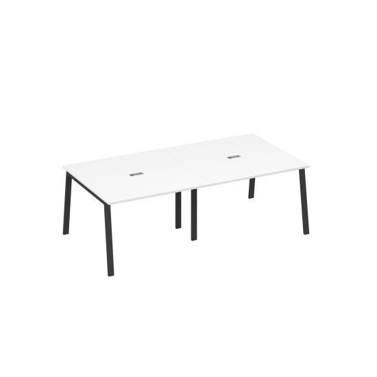 Стол 240 для переговоров металлокаркас TRE белый премиум / металлокаркас антрацит