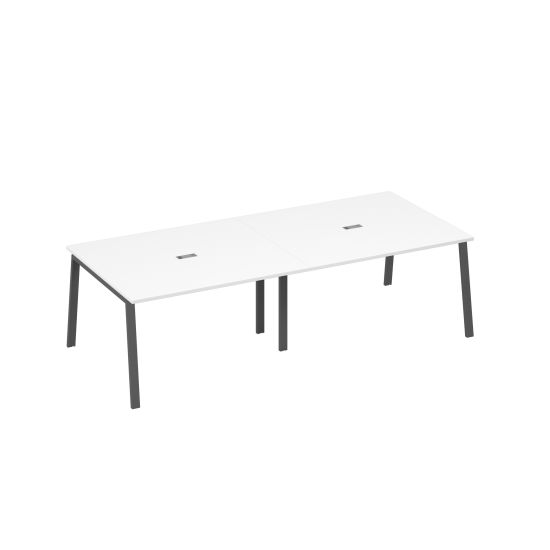 Стол 280 переговорный с металлокаркасом TRE белый премиум / металлокаркас антрацит