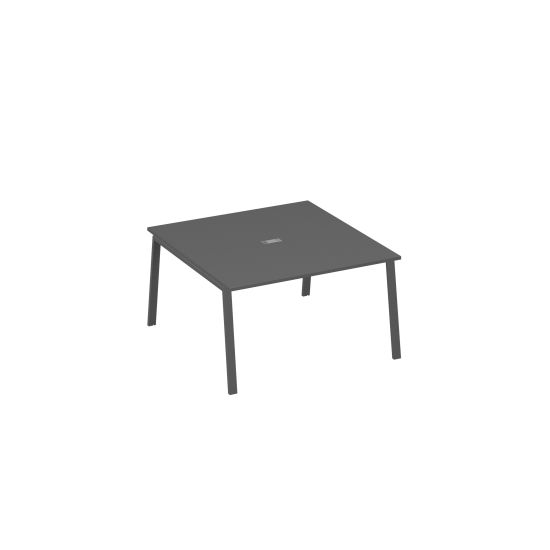 Стол 140 на металлокаркасе TRE для переговорной антрацит премиум / металлокаркас антрацит
